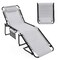 Costway Patio Folding Chaise Lounge Chair Portable Sun Lounger with Adjustable Backrest Grey/Navy